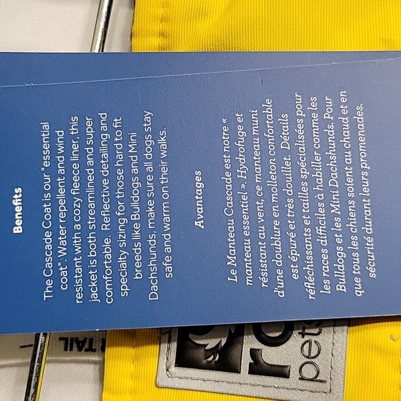 COPY - Rcpets Cascade dog coat yellow 20" - Picture 7 of 12